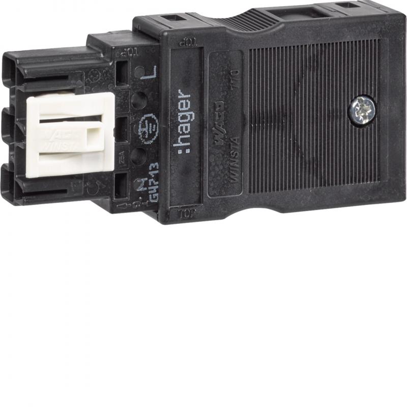 Hager Ausgangsstecker Wago 3-polig für starre und feindrahtige Leiter 1,5-2,5 mm