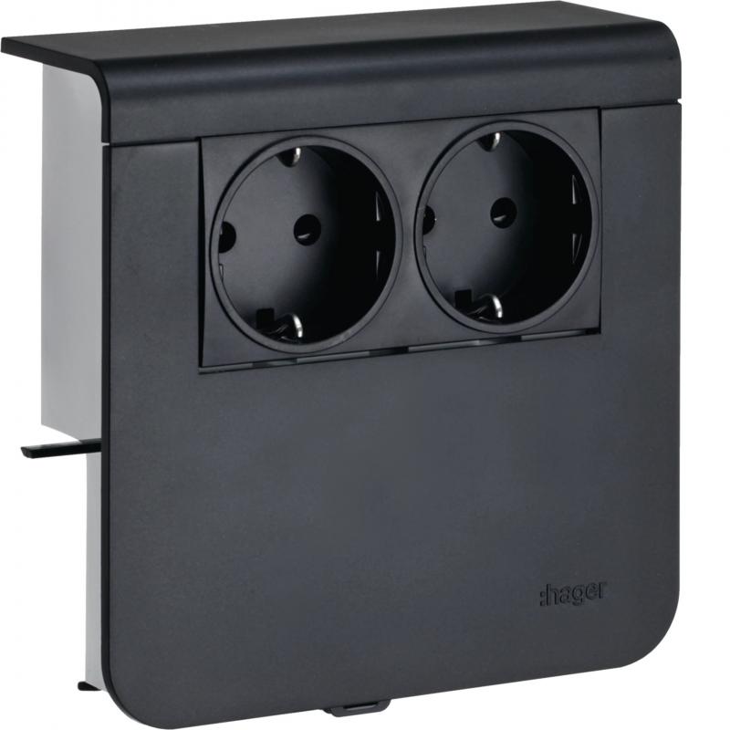 Hager Geräteträger 2 STD SL 20x80 gschwarz