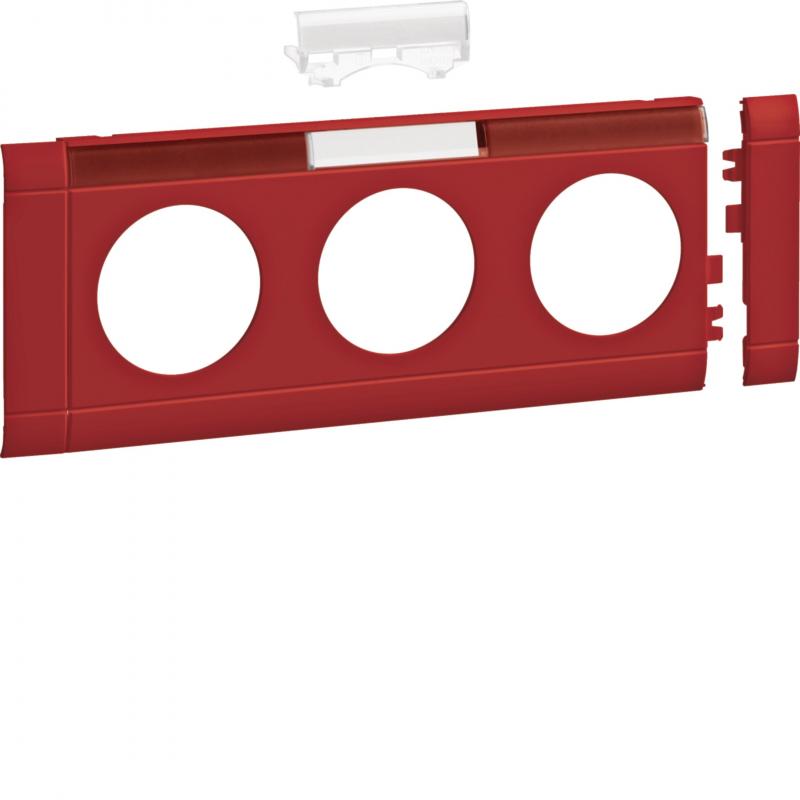 Hager Blende 3-fach STD OT 80mm beschr rot