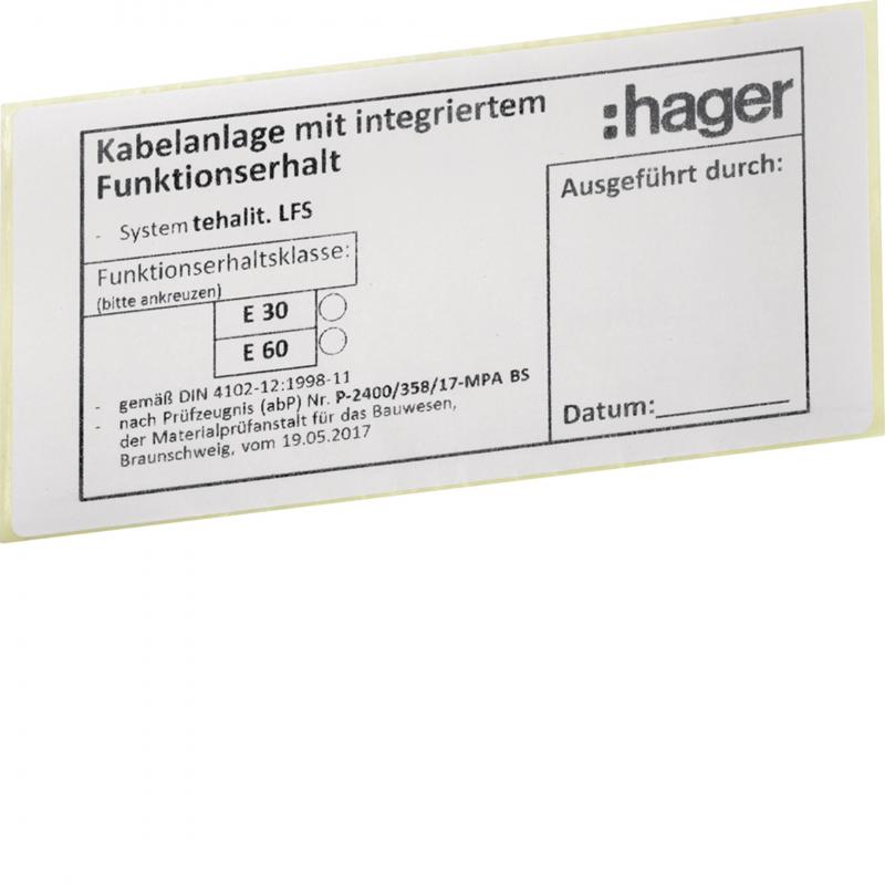 Hager Funktionserhaltetikett LFS