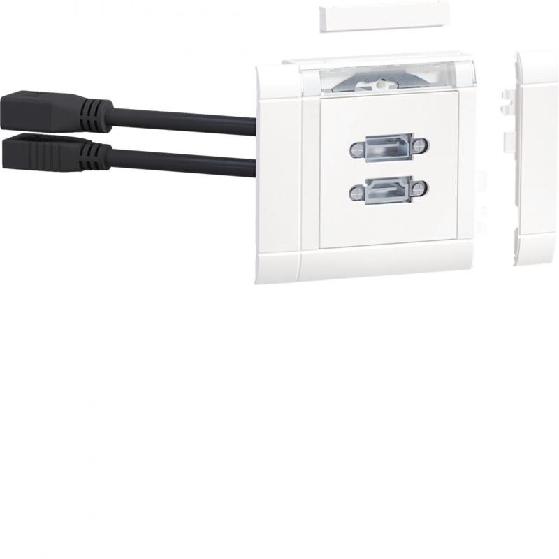Hager Anschlussset DisplayPort+HDMI front vw