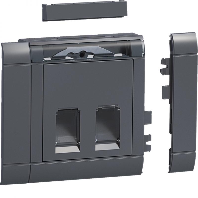 Hager Einbauset Daten 2 RJ45 Type 03 front gs