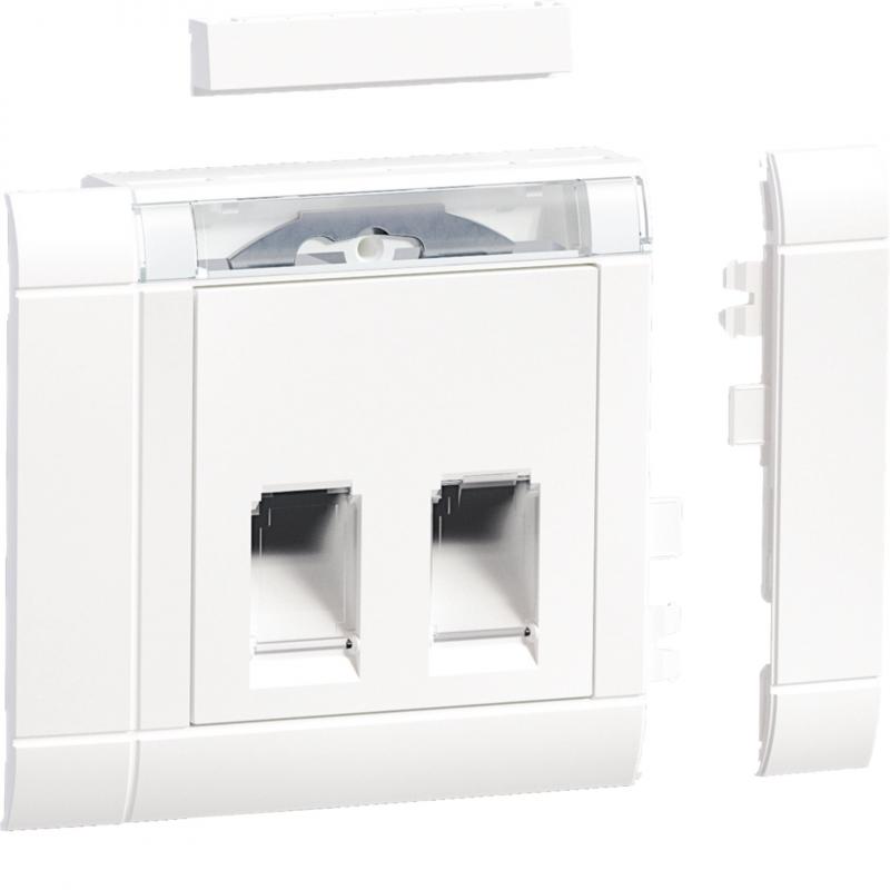 Hager Einbauset Daten 2 RJ45 Type 03 front vw
