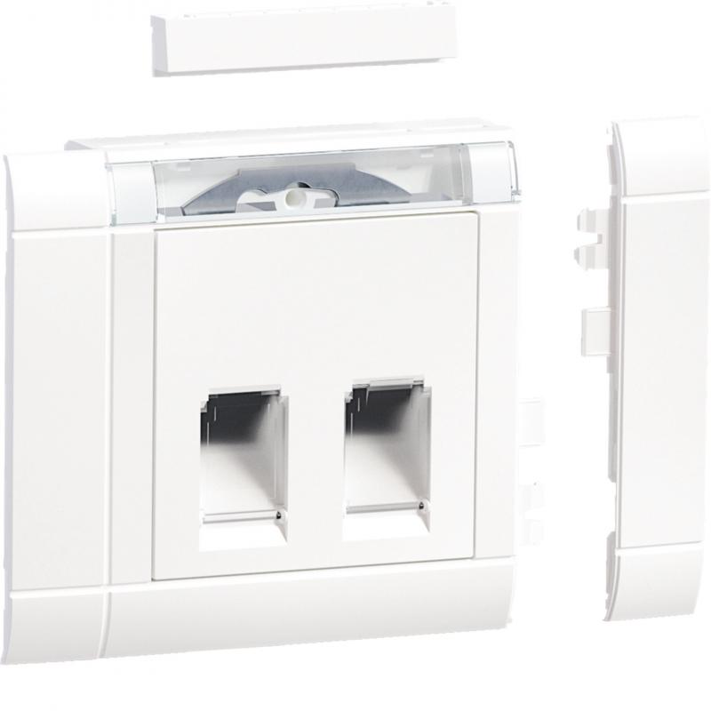 Hager Einbauset Daten 2 RJ45 Type 04 front vw