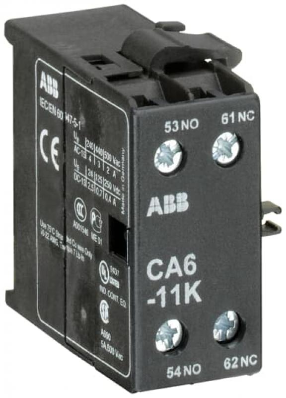 ABB CA6-11K Hilfskontaktblock 1S/1Ö, für K6, KC6 Kleinhilfsschütze Schraubanschluss, seitlich anbaubar