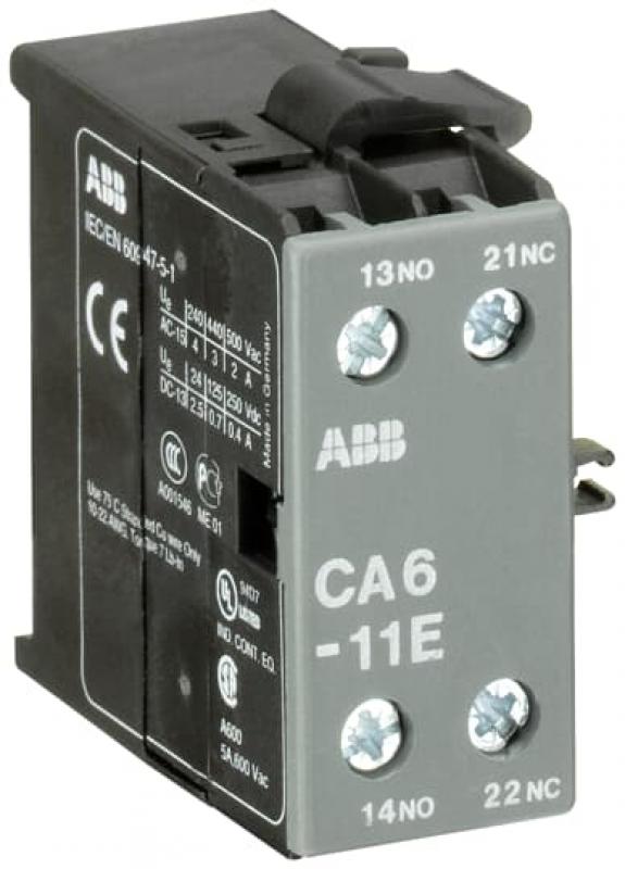 ABB CA6-11E Hilfskontaktblock 1S/1Ö, für 4-polige B(C)6, B(C)7 Kleinschütze Schraubanschluss, seitlich anbaubar