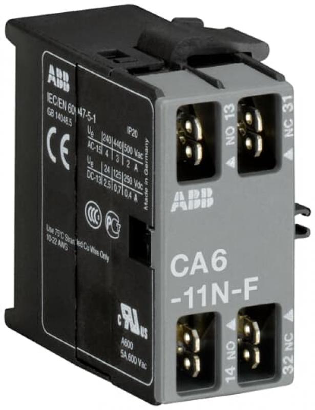 ABB CA6-11N-F Hilfskontaktblock 1S/1Ö, für 3-polige B(C)6, B(C)7 Kleinschütze Steckanschluss, seitlich anbaubar, BC7-30-01-F