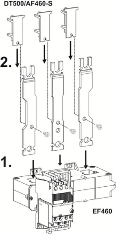 ABB DT500/AF460-S Montageset, kurz, zur Montage von E500DU an AF400/AF460