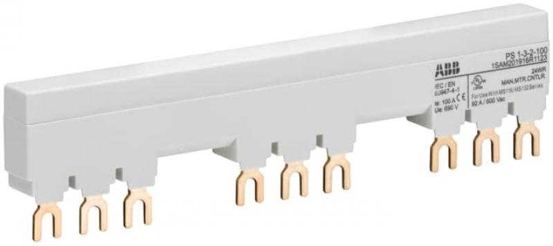 ABB PS1-3-2-100 3-Phasen-Sammelschiene für 3 MS116 / MS132 mit 2 HK/SK, Ie=100A