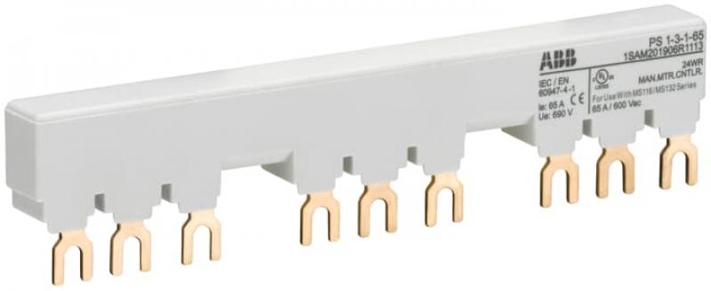 ABB PS1-3-1-65 3-Phasen-Sammelschiene für 3 MS116 / MS132 mit 1 HK/SK, Ie=65A