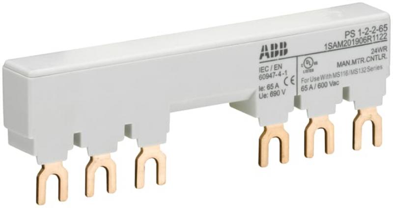 ABB PS1-2-2-65 3-Phasen-Sammelschiene für 2 MS116 / MS132 mit 2 HK/SK, Ie=65A