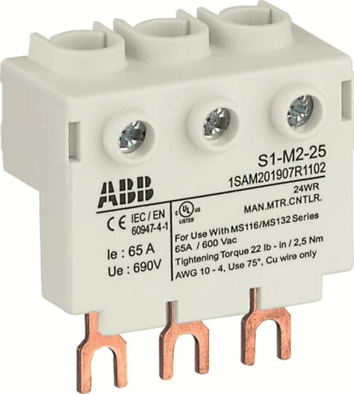 ABB S1-M2-25 3-Phasen-Einspeiseblock Hoch, für MS116 / MS132, 25mm2