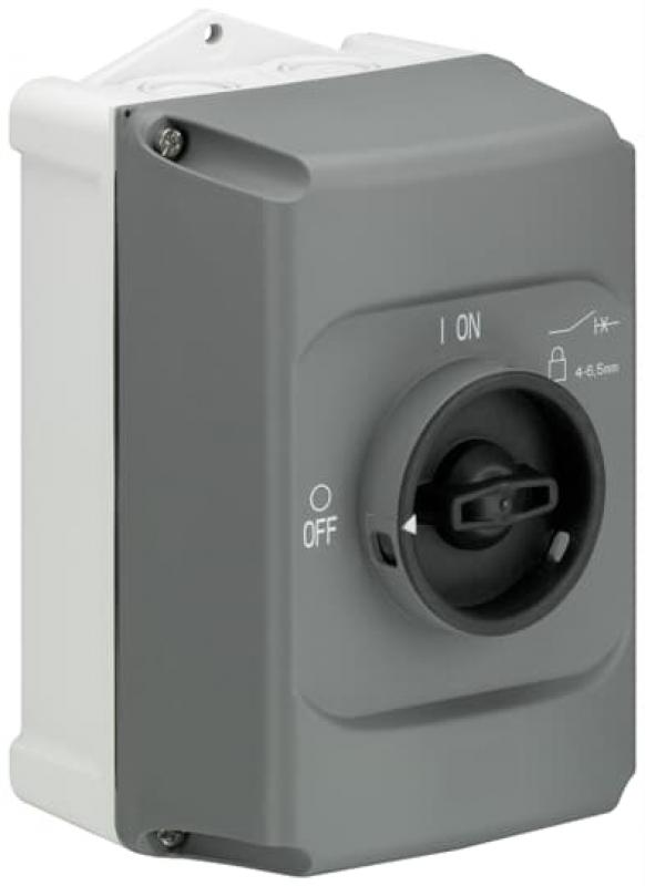 ABB IB132-G Isolierstoffgehäuse grau/schwarz, IP65, 3fach abschließbar