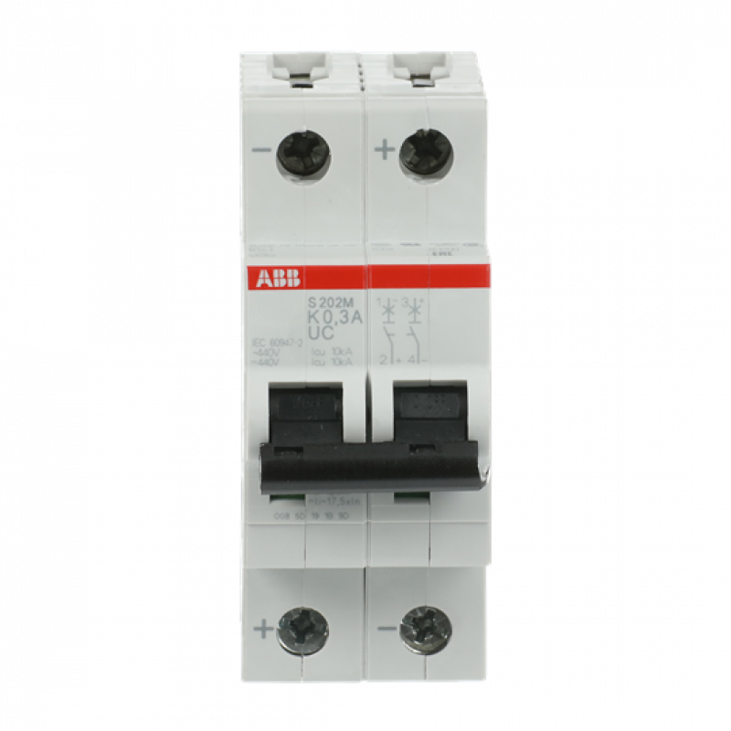 ABB S202M-K0.3UC Sicherungsautomat K-Char., 10 kA, 0.3 A, 2P