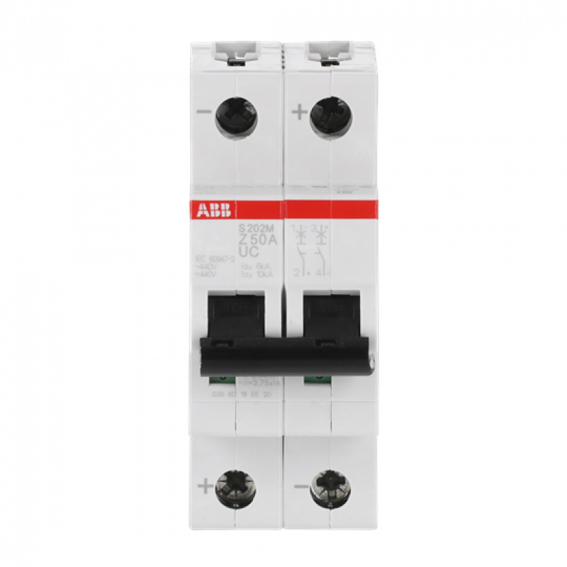 ABB S202M-Z50UC Sicherungsautomat Z-Char., 10 kA, 50 A, 2P