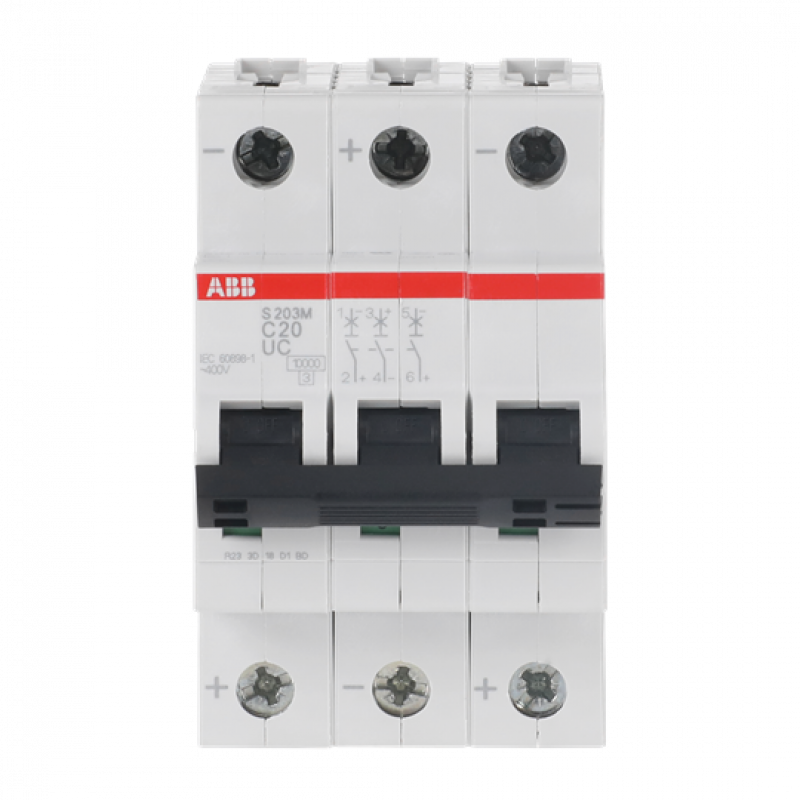 ABB S203M-C20UC Sicherungsautomat C-Char., 10 kA, 20 A, 3P