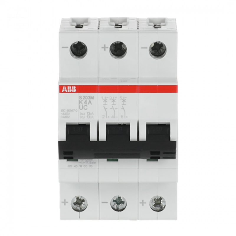 ABB S203M-K4UC Sicherungsautomat K-Char., 10 kA, 4 A, 3P