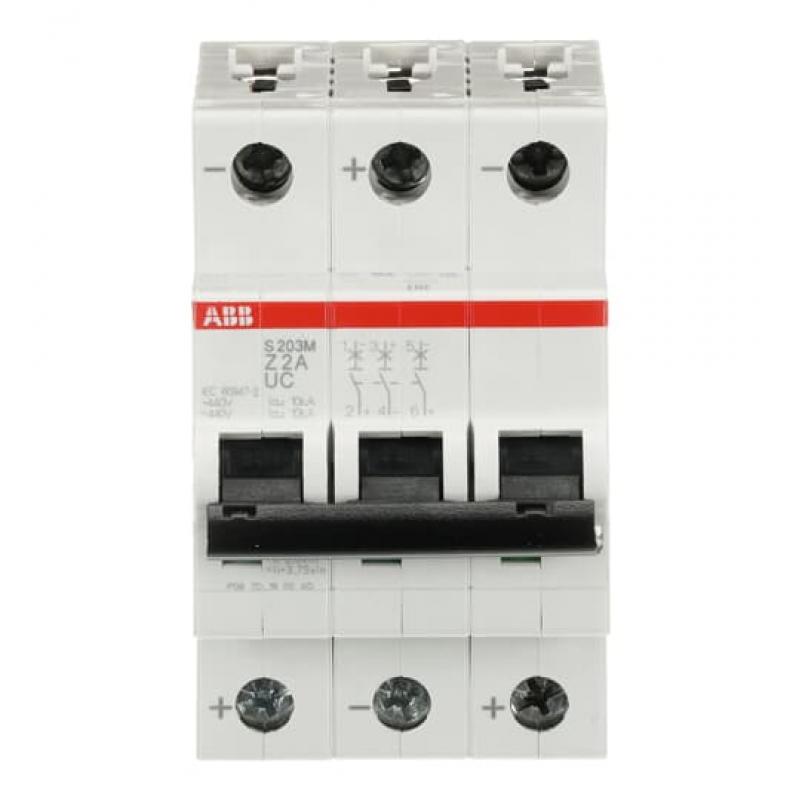 ABB S203M-Z2UC Sicherungsautomat Z-Char., 10 kA, 2 A, 3P