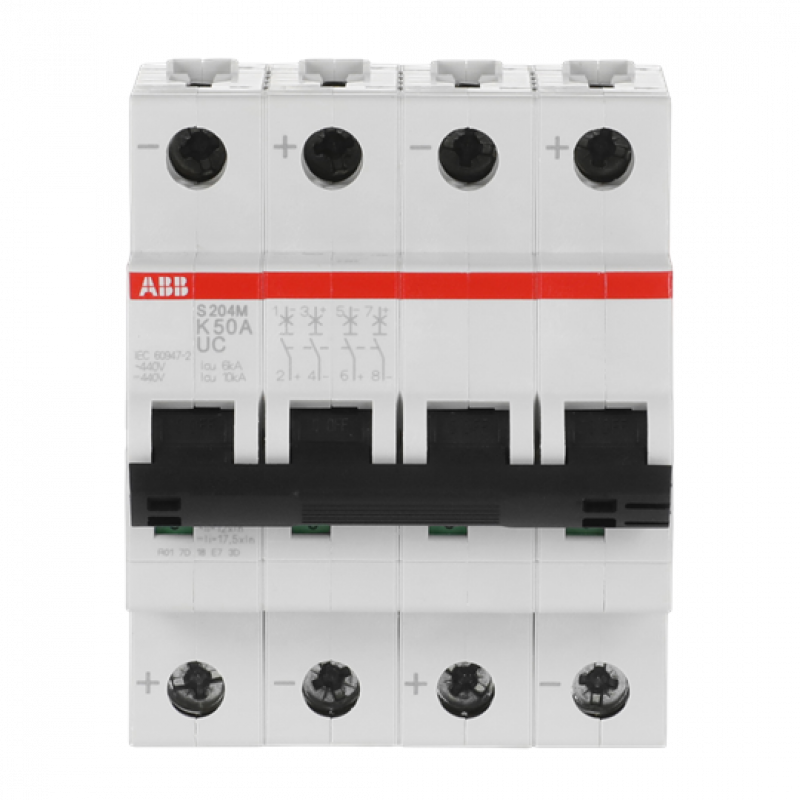 ABB S204M-K50UC Sicherungsautomat K-Char., 10 kA, 50 A, 4P
