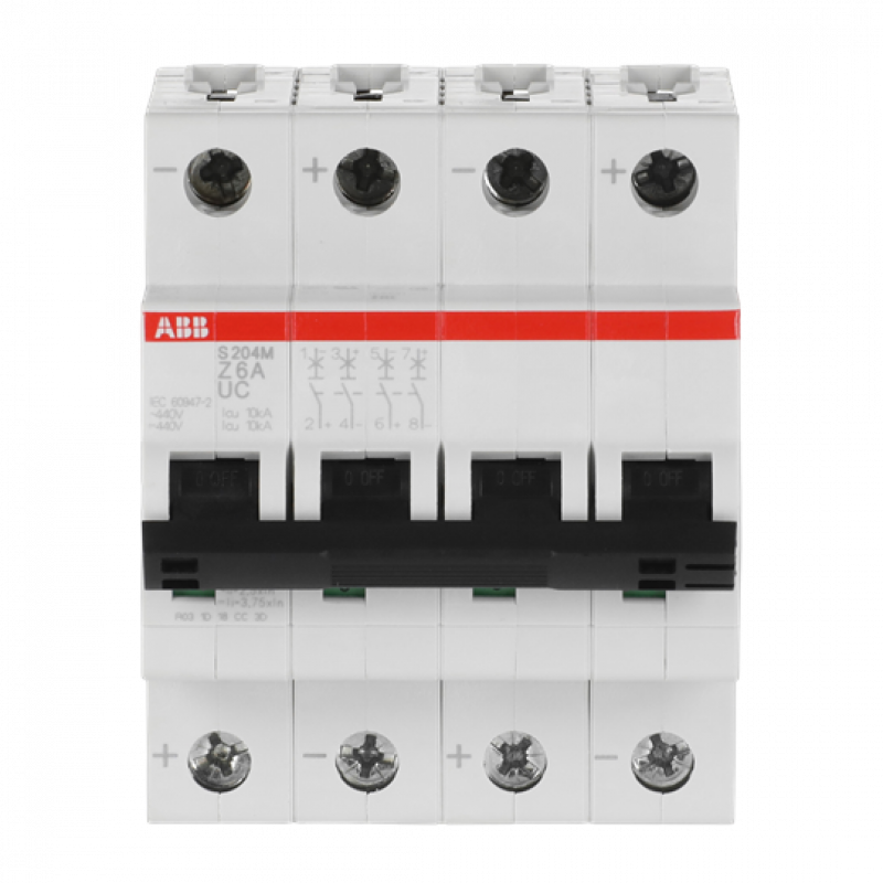ABB S204M-Z6UC Sicherungsautomat Z-Char., 10 kA, 6 A, 4P