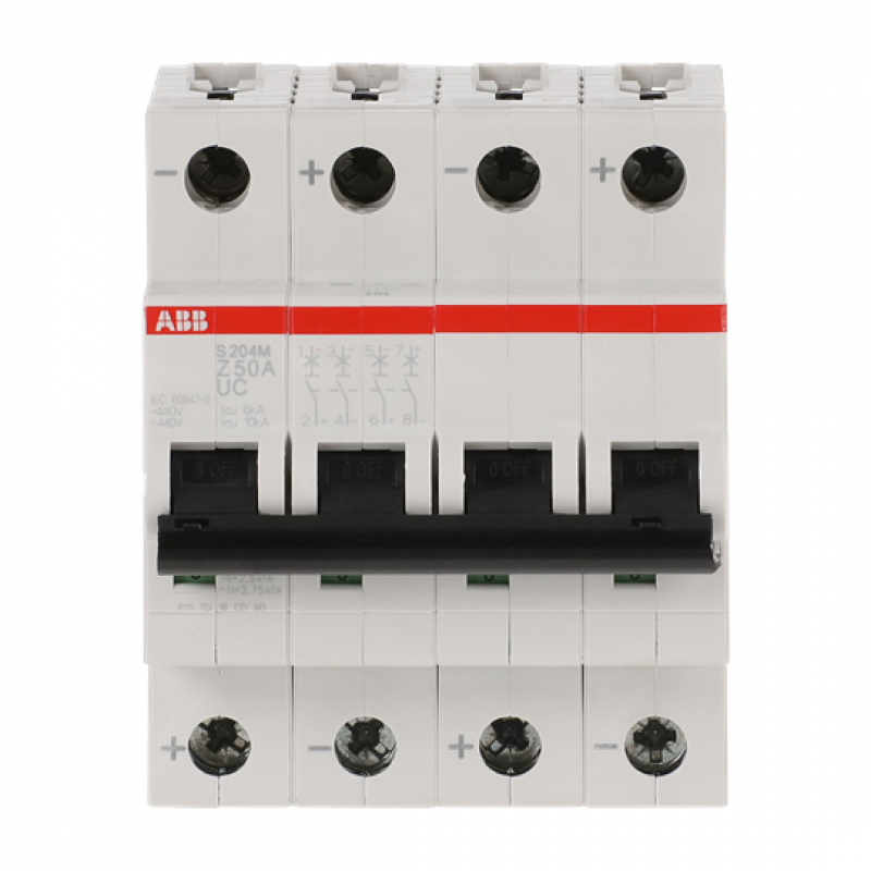ABB S204M-Z50UC Sicherungsautomat Z-Char., 10 kA, 50 A, 4P
