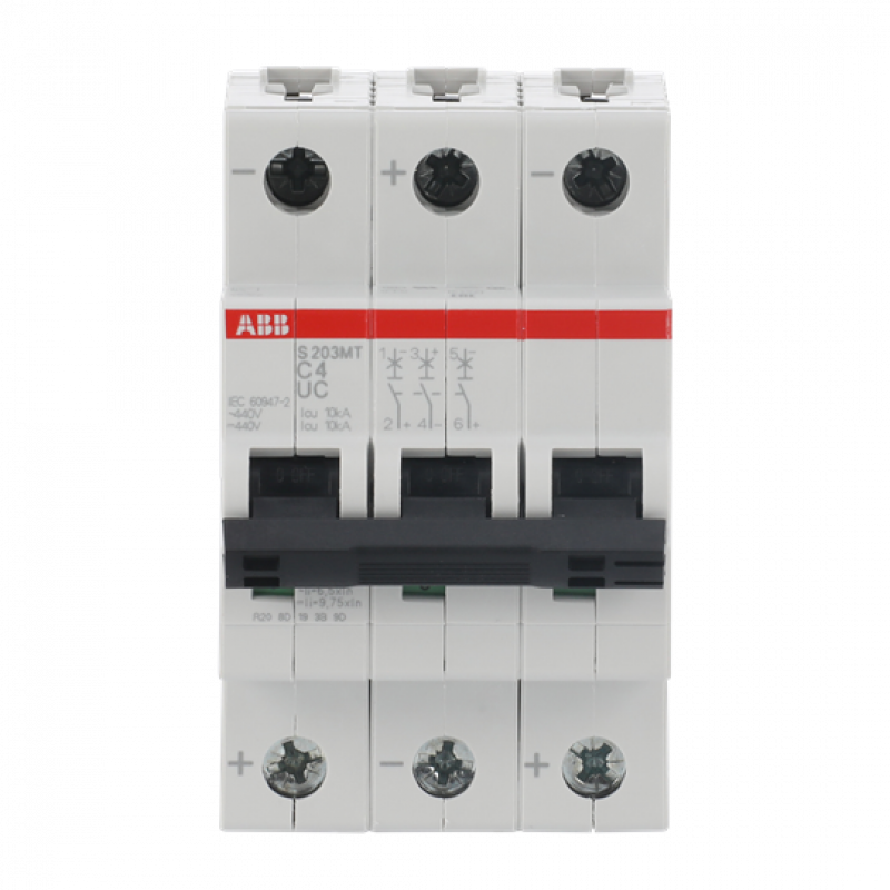 ABB S203MT-C4UC Sicherungsautomat C-Char., 10kA, 4A, 3P