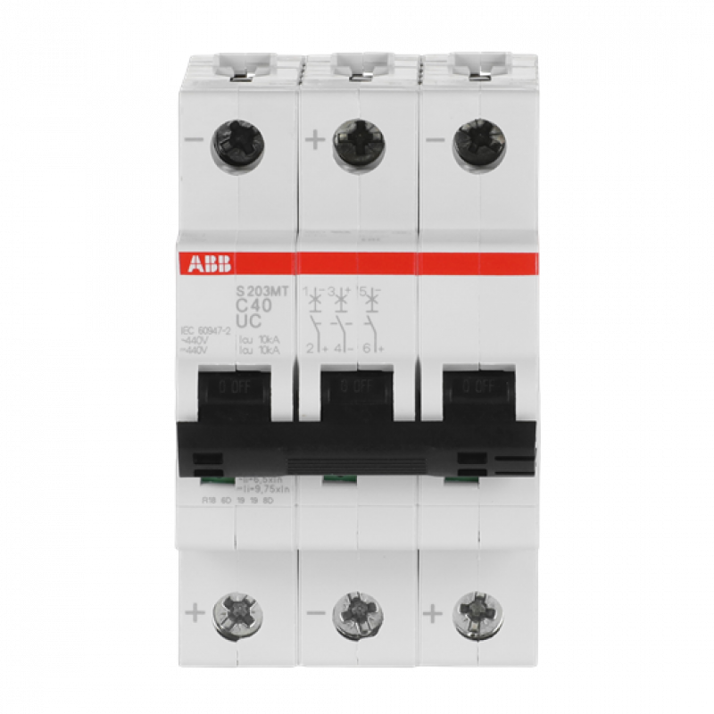 ABB S203MT-C40UC Sicherungsautomat C-Char., 10kA, 40A, 3P