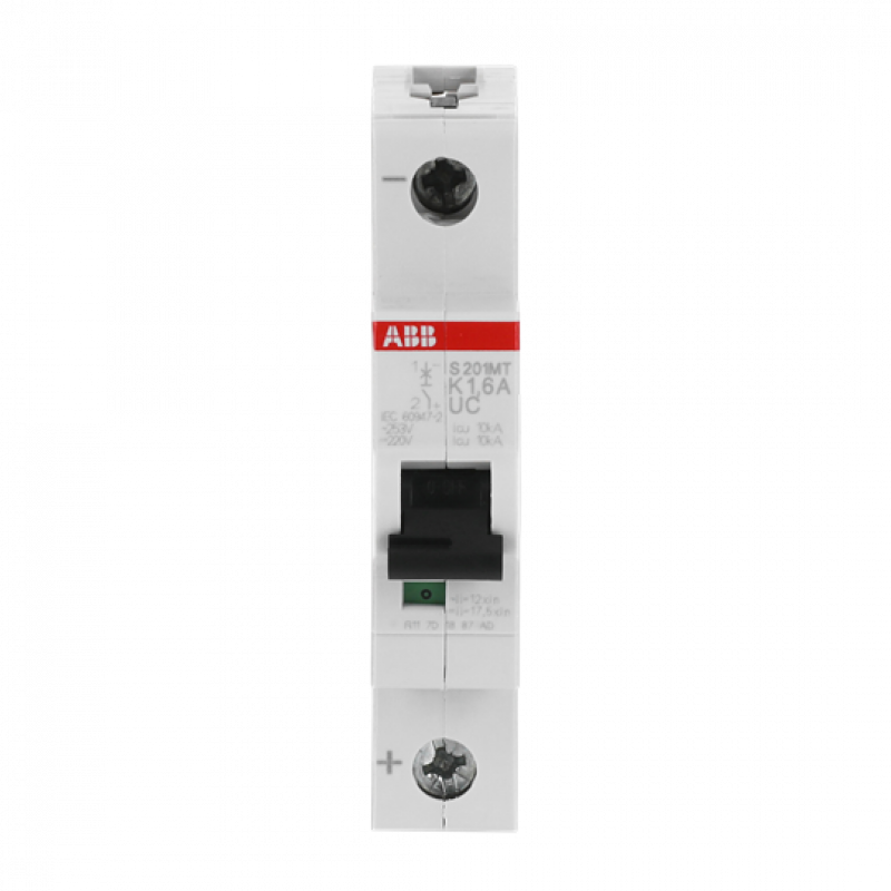 ABB S201MT-K1.6UC Sicherungsautomat K-Char., 10kA, 1,6A, 1P