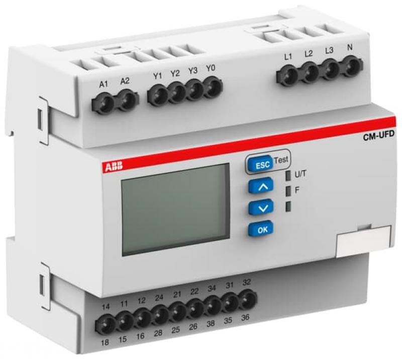 ABB CM-UFD.M33 NA-Schutzrelais Netzeinspeiseüberwachungsrelais, 3 We L-L= 0-550 VAC, L-N= 0-317 VAC