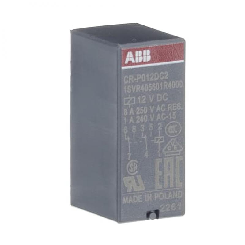 ABB CR-P012DC2 Steckbares Interface-Relais 2We, A1-A2=12VDC, 250V/8A