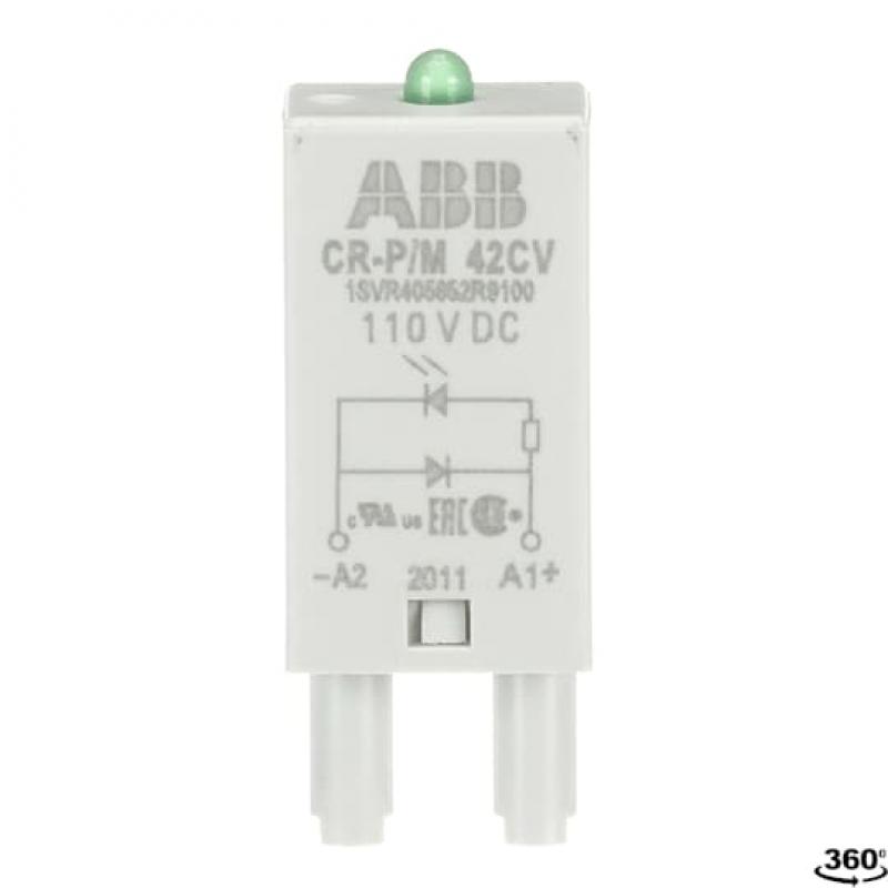 ABB CR-P/M 42CV Steckmodul Diode und LED grün für CR-P/M, 110VDC,A1+,A2-