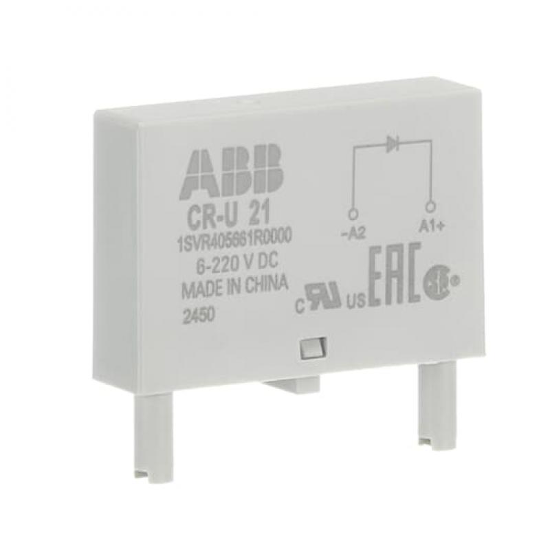 ABB CR-U 21 Steckmodul Verpolschutz für CR-U, 6-220VDC, A1+, A2 -