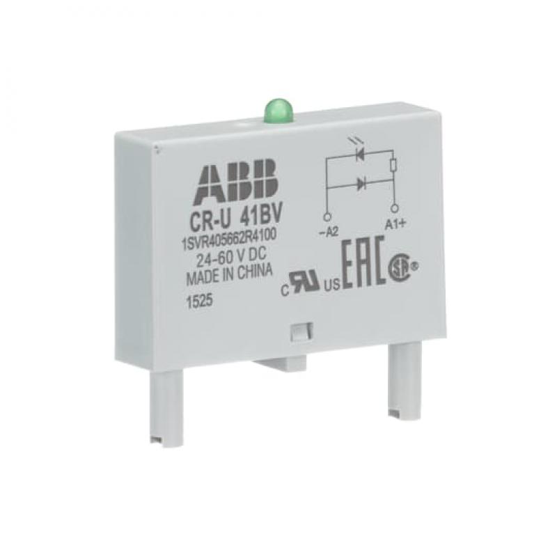 ABB CR-U 41BV Steckmodul Diode und LED grün für CR-U, 24-60VDC, A1+, A2-