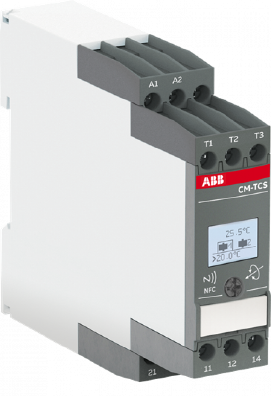 ABB CM-TCS.011S Temperaturüberwachungsrelais Temp.-bereich -200..+850°C, 1 Ch., 24-240V AC/DC