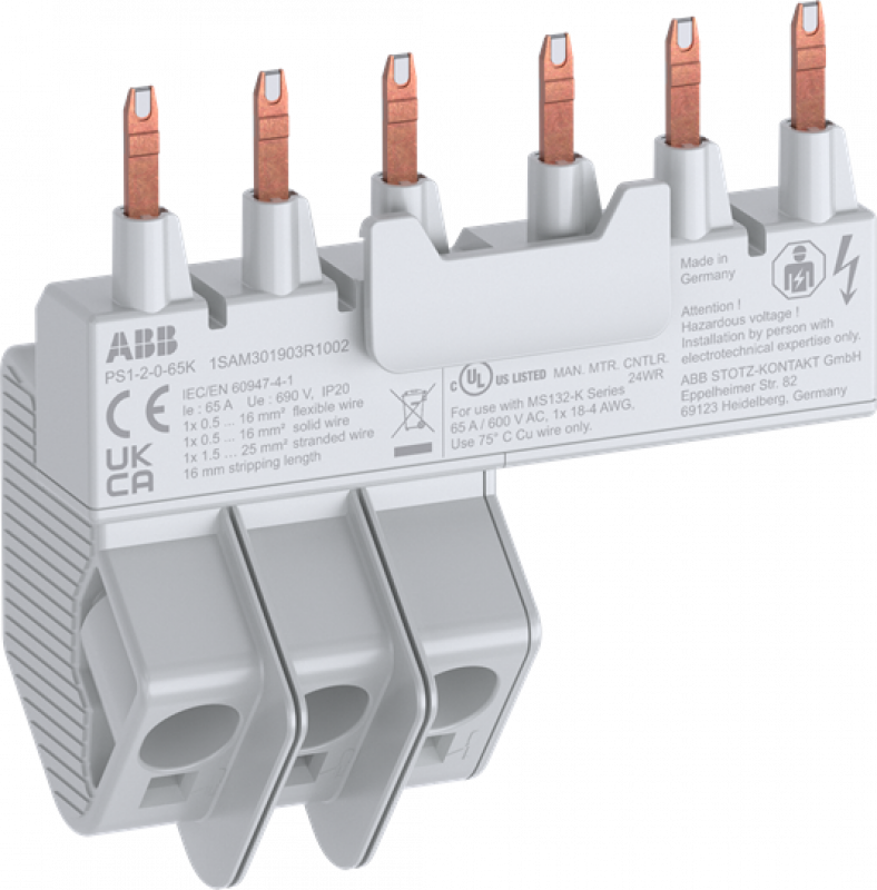 ABB PS1-2-0-65K 3-Phasen Sammelschiene 2x MS132-K, 65A