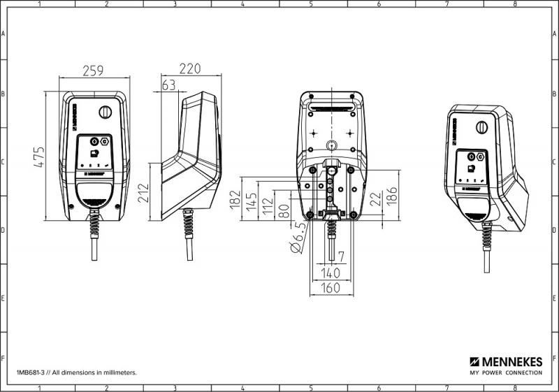 MENNEKES AMTRON® Charge Control 11 C2 Wallbox 11 kW | Typ 2 | 7,5 m Kabel | RFID | PV-Laden | EMS