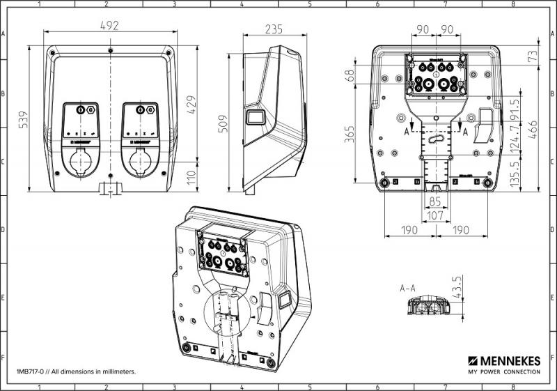 MENNEKES AMTRON Professional TCX 22 ativo Doppelwallbox 2x22 kW RFID eichrechtskonform