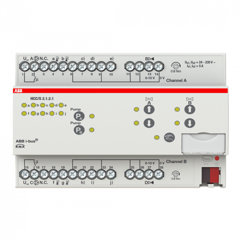 ABB HCC/S2.1.2.1 Heiz-/Kühlkreis Controller, 2fach, 0-10 V, manuelle Bedienung, REG