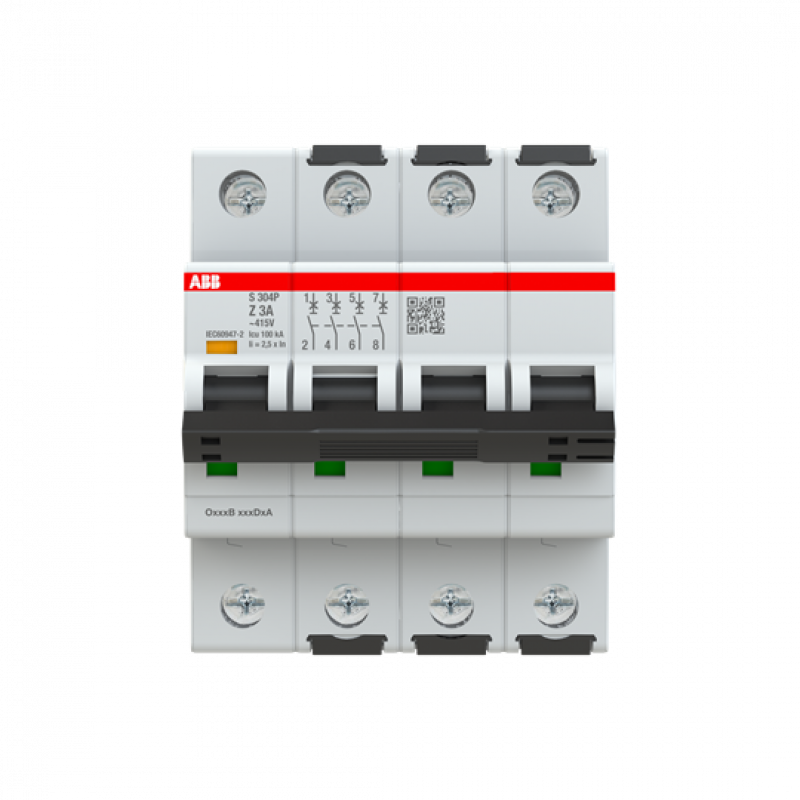 ABB S304P-Z3 Sicherungsautomat Z-Char., 25 kA, 3A, 4P