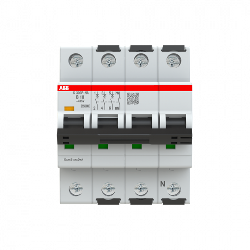 ABB S303P-B10NA Sicherungsautomat B-Char., 25 kA, 10A, 3+NA