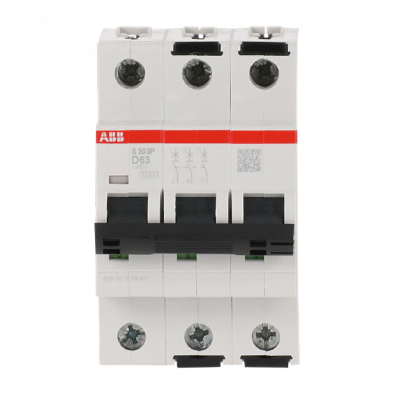 ABB S303P-D63 Sicherungsautomat D-Char., 25 kA, 63A, 3P