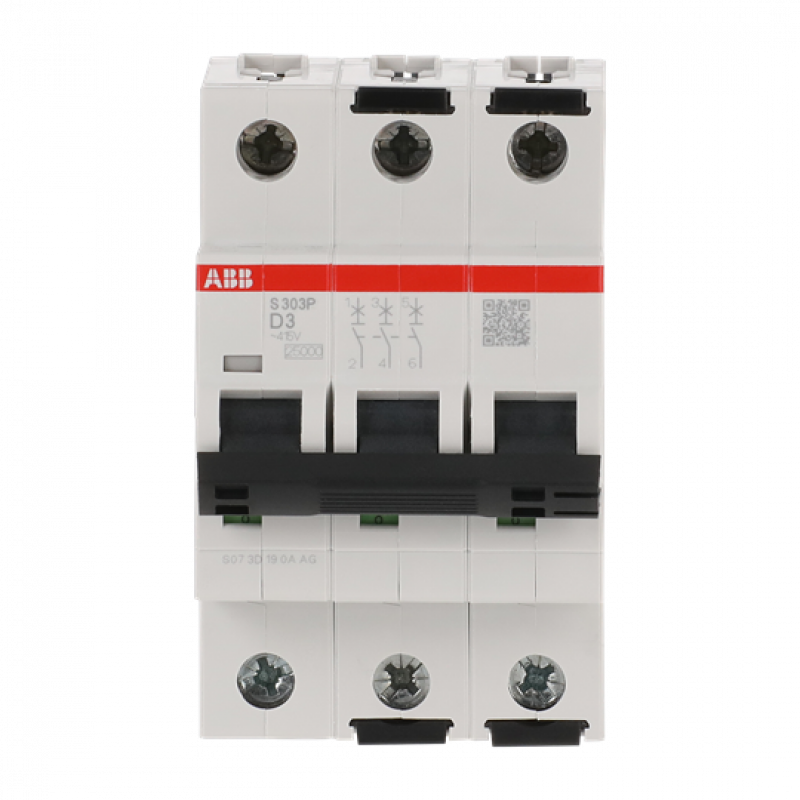ABB S303P-D3 Sicherungsautomat D-Char., 25 kA, 3A, 3P