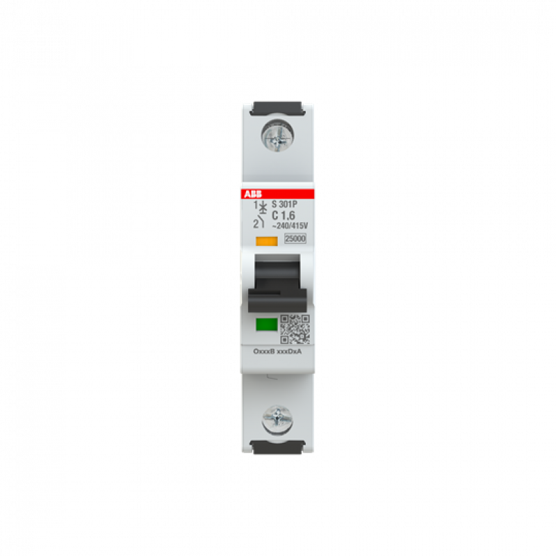 ABB S301P-C1.6 Sicherungsautomat C-Char., 25 kA, 1, 6A, 1P