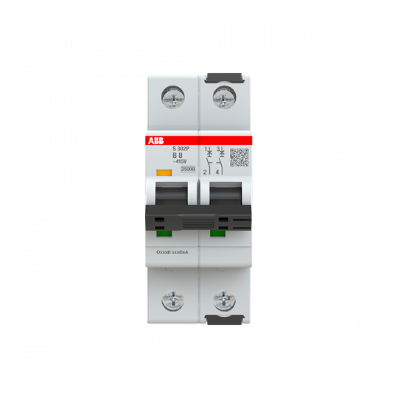 ABB S302P-B8 Sicherungsautomat B-Char., 25 kA, 8A, 2P