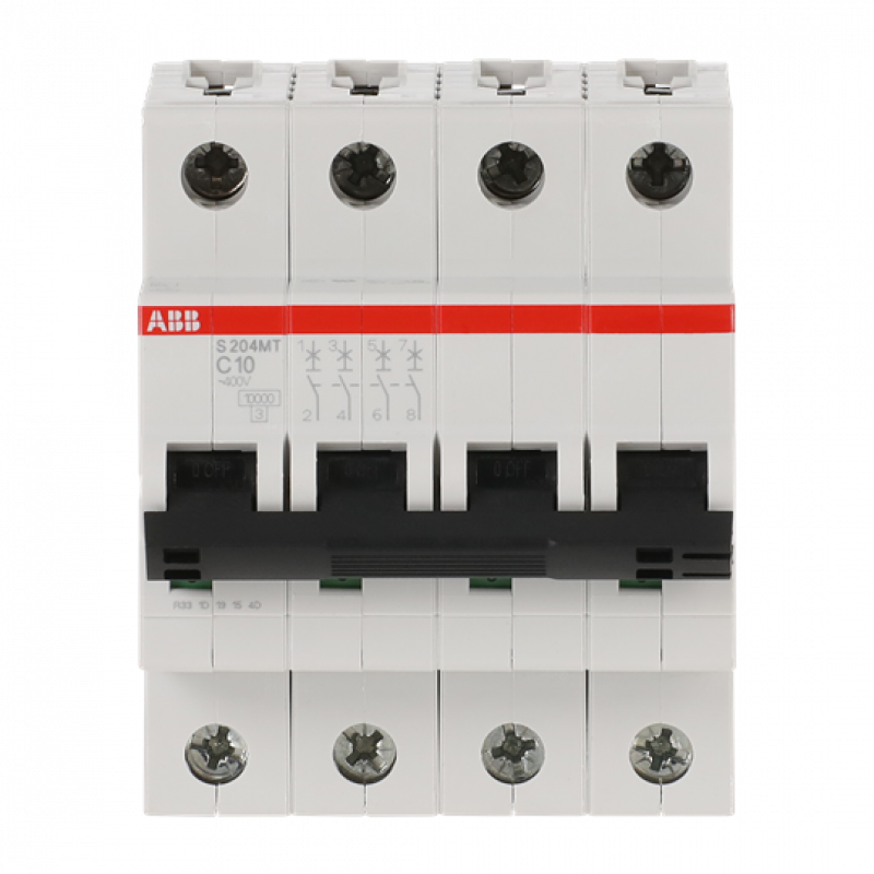 ABB S204MT-C10 Sicherungsautomat C-Char., 10kA, 10A, 4P