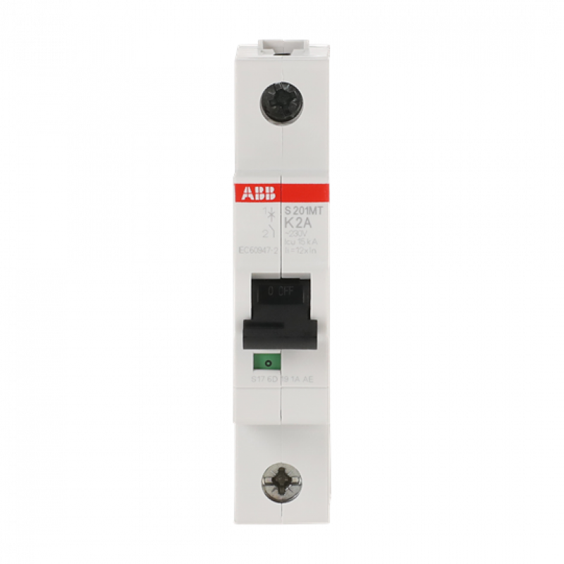 ABB S201MT-K2 Sicherungsautomat K-Char., 10kA, 2A, 1P