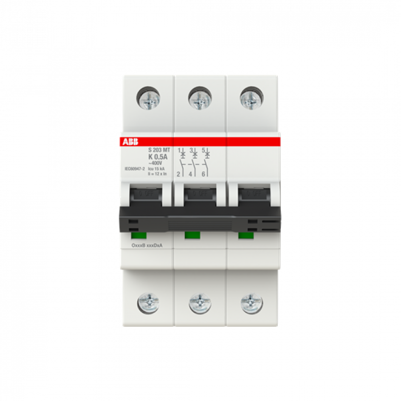 ABB S203MT-K0,5 Sicherungsautomat K-Char., 10kA, 0,5A, 3P