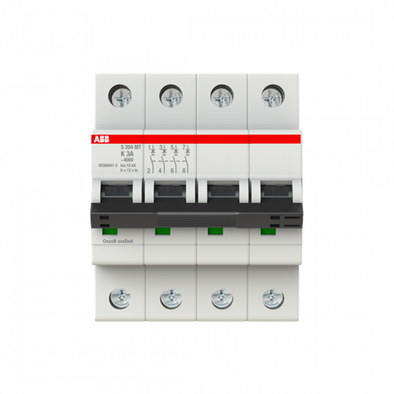ABB S204MT-K3 Sicherungsautomat K-Char., 10kA, 3A, 4P