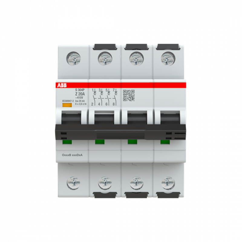 ABB S304P-Z20 Sicherungsautomat Z-Char., 25 kA, 20A, 4P