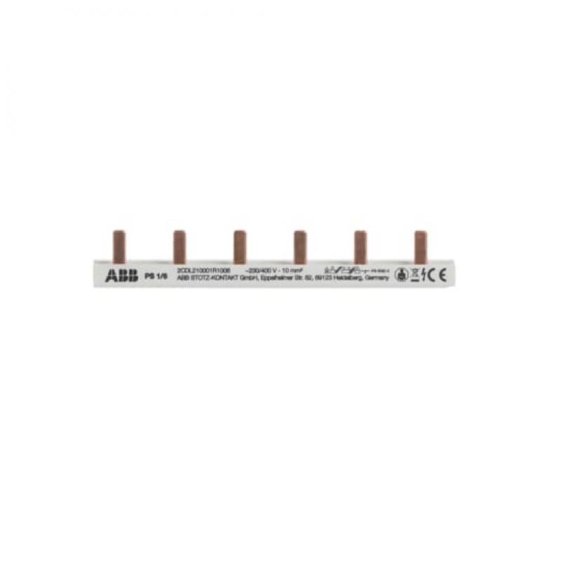 ABB PS1/6 Phasenschiene 1-phasig, 6 Pins, 10 mm² Phasenfolge L1-L1-…